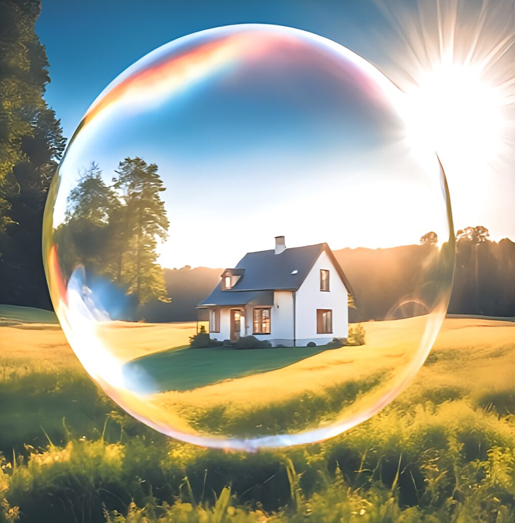 Une maison dans une bulle